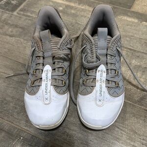 Under Armour Kids' Gray and White Baseball Cleats